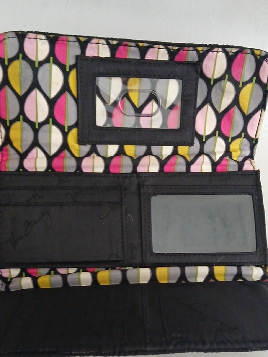 Vera Bradley Black Quilted Trifold Wallet - Picture 3 of 5